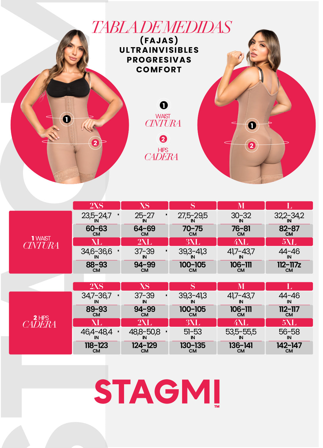 Faja Ultrainvisible SMI7087 LA GLAMUROSA – Largo hasta la rodilla, soporte removible y efecto lifting natural